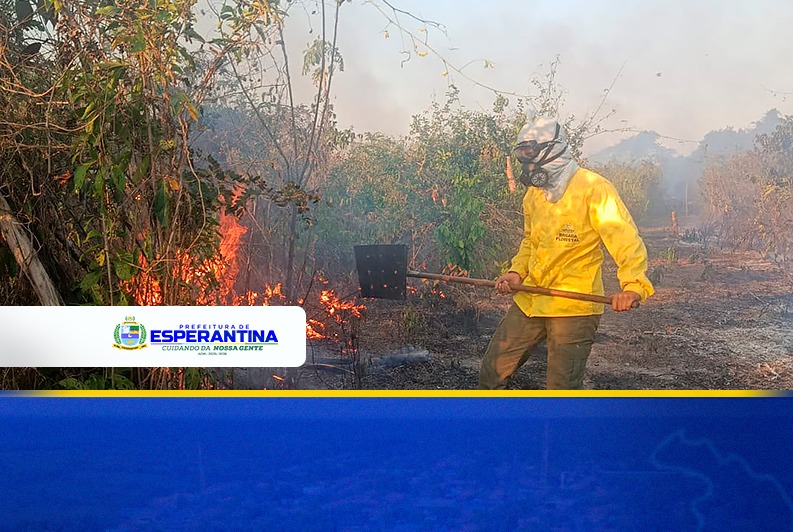Equipe de Controle de Queimadas atua no combate a incêndio
